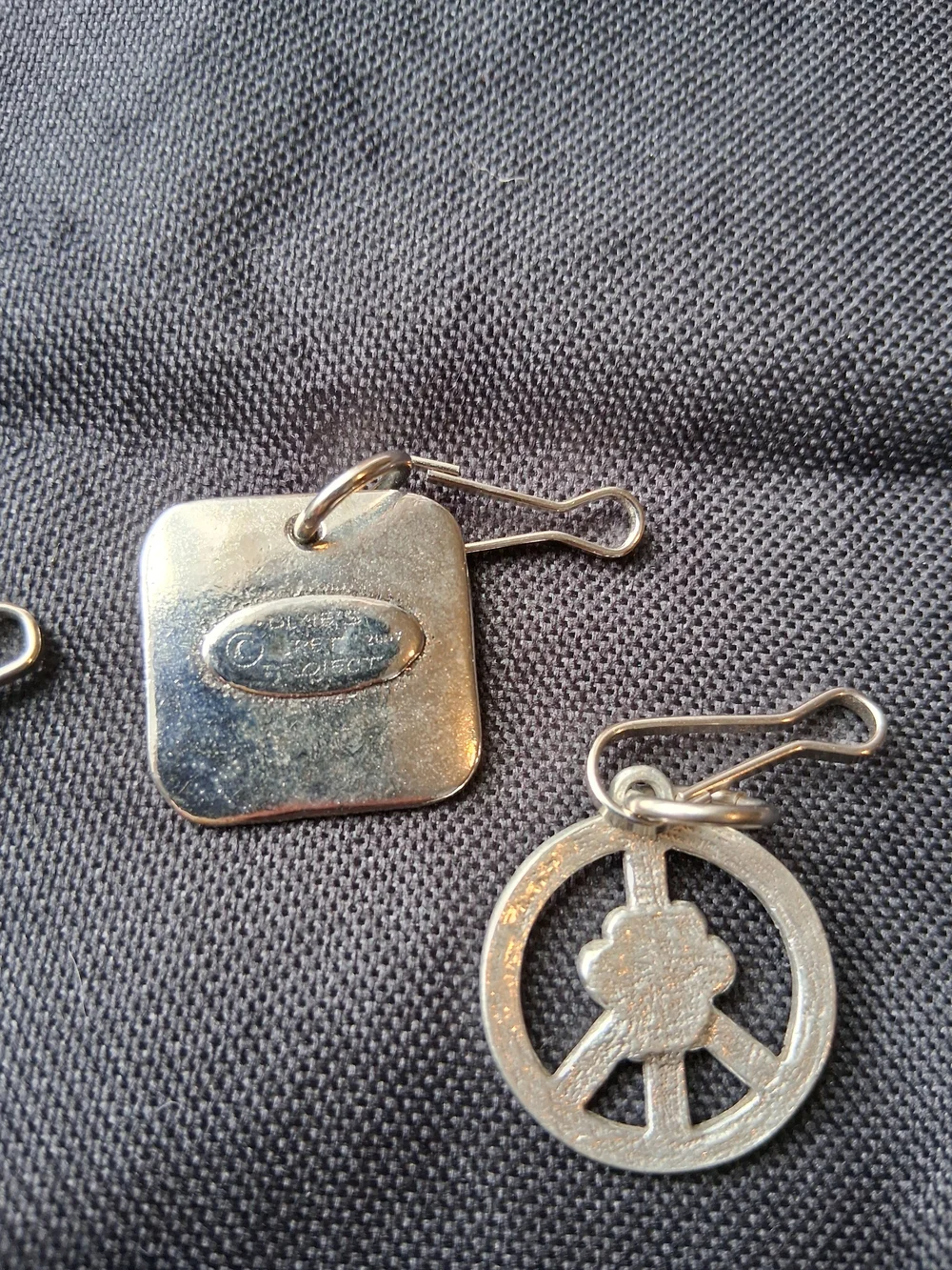 Silver Pet Collar Charms - Paw & Peace Design Set